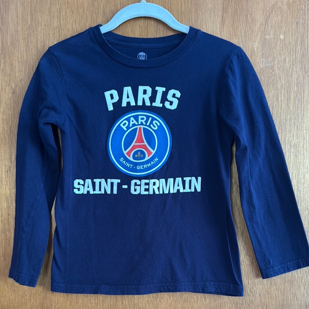 Paris Saint-Germain Kids Navy Blue Long Sleeve T-Shirt Youth Sz S
